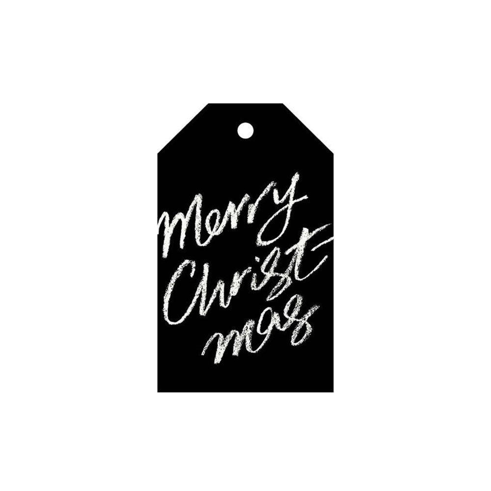 galina dixon | christmas gift tag | merry christmas (black) | pack of 8