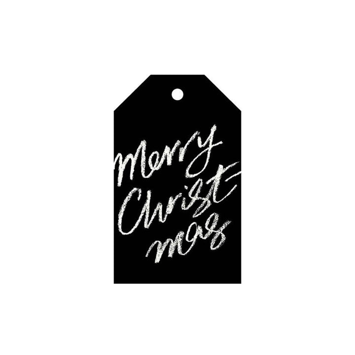 galina dixon | christmas gift tag | merry christmas (black) | pack of 8