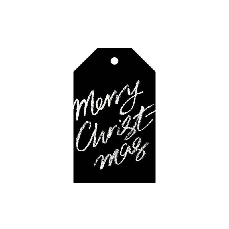 galina dixon | gift tag | merry christmas black + white text