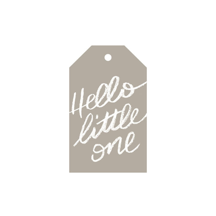 galina dixon | gift tag | hello little one (grey)