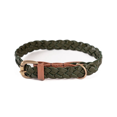 georgie paws | windsor dog collar | chive small - LC