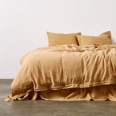 in bed | linen duvet cover | queen | tan - LC