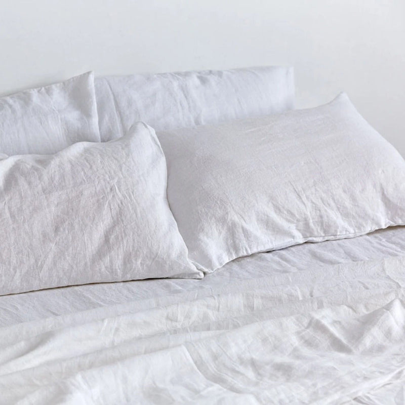 in bed | linen duvet cover | king | white - LC