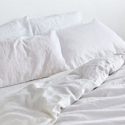 in bed | linen duvet cover | king | white - LC
