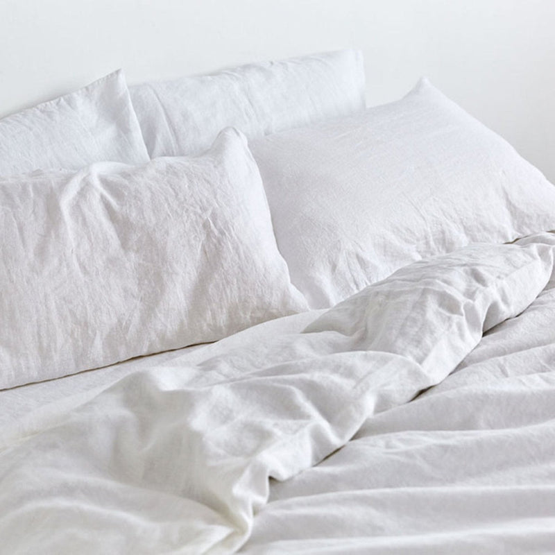 in bed | linen duvet cover | king | white - LC