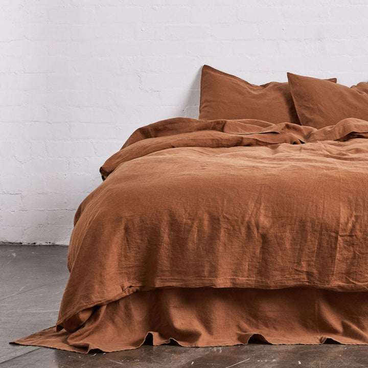in bed | linen duvet cover | queen | tobacco
