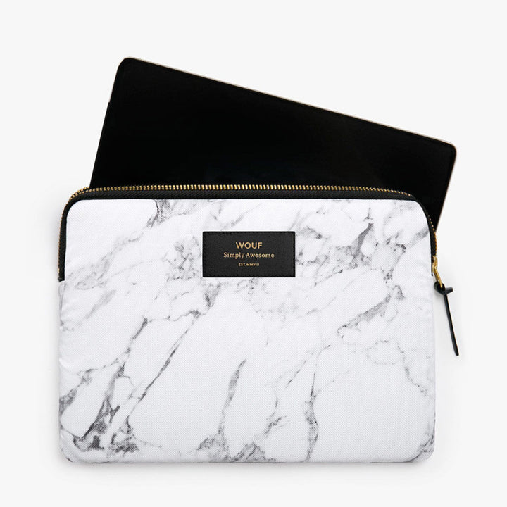 wouf | ipad sleeve | white marble - LC