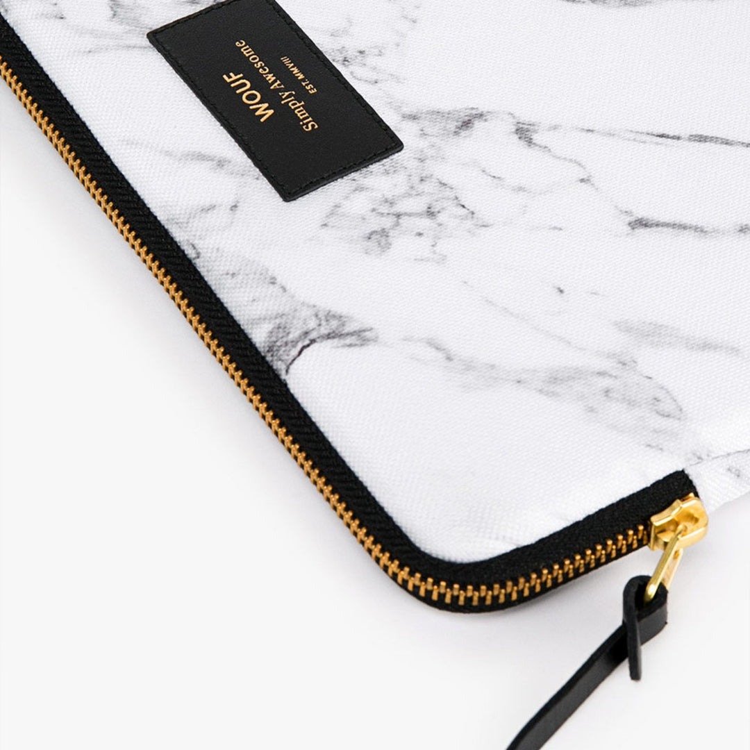 wouf | ipad sleeve | white marble - LC