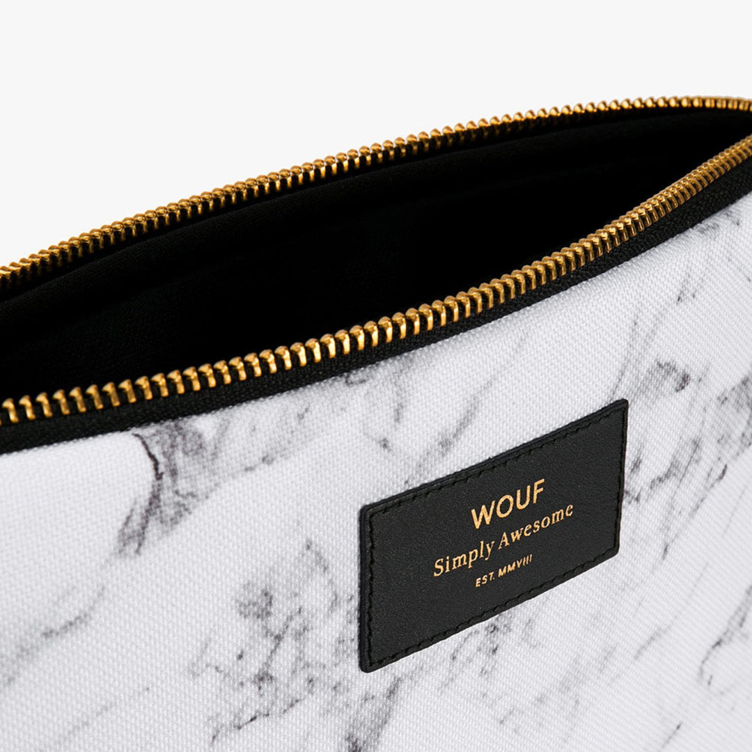 wouf | ipad sleeve | white marble - LC