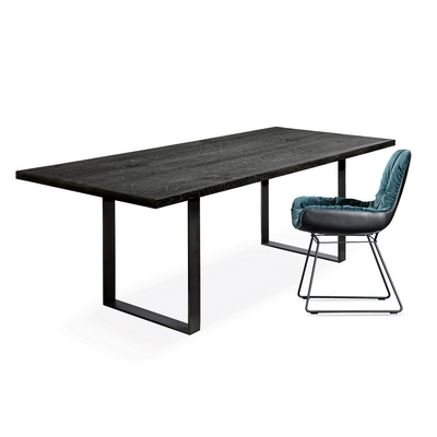janua | sc58 dining table  240cm x 100cm | white pigmented oak + black legs