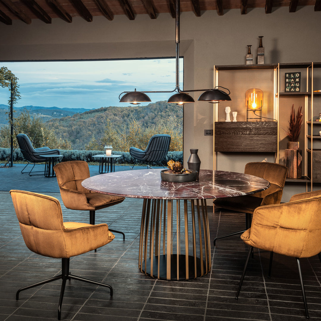 janua | bc 07 basket table round | rainforest green stone + black base 110cm
