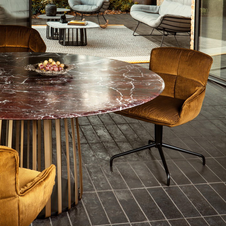 janua | bc 07 basket table round | rainforest green stone + black base 110cm