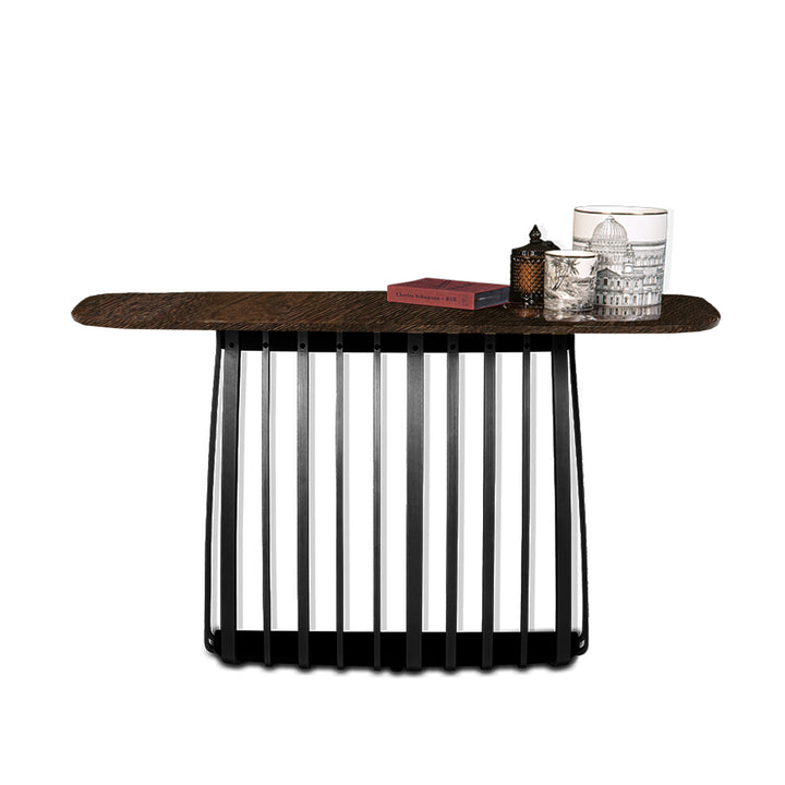 janua | bc 10 basket console table | oak + black base