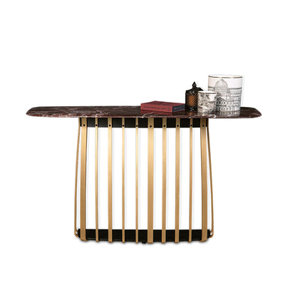 janua | bc 10 basket console table | smoked oak + black base