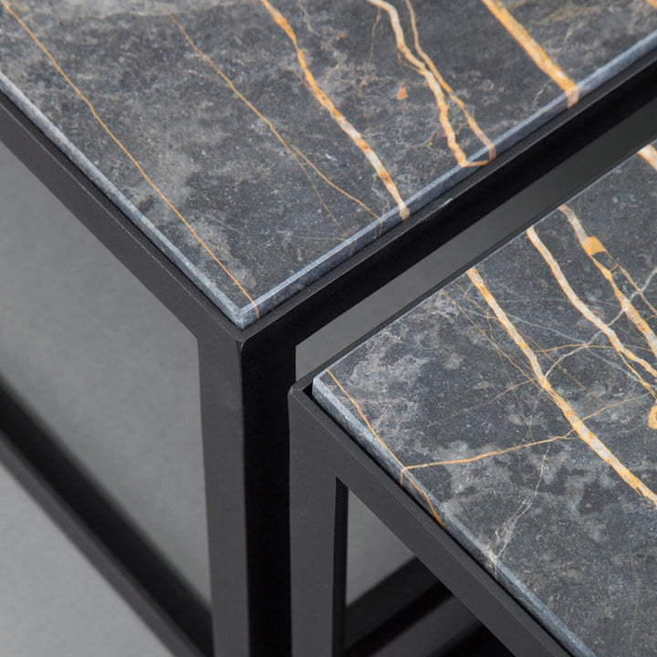 janua | sc 54 coffee table | black + gold limestone