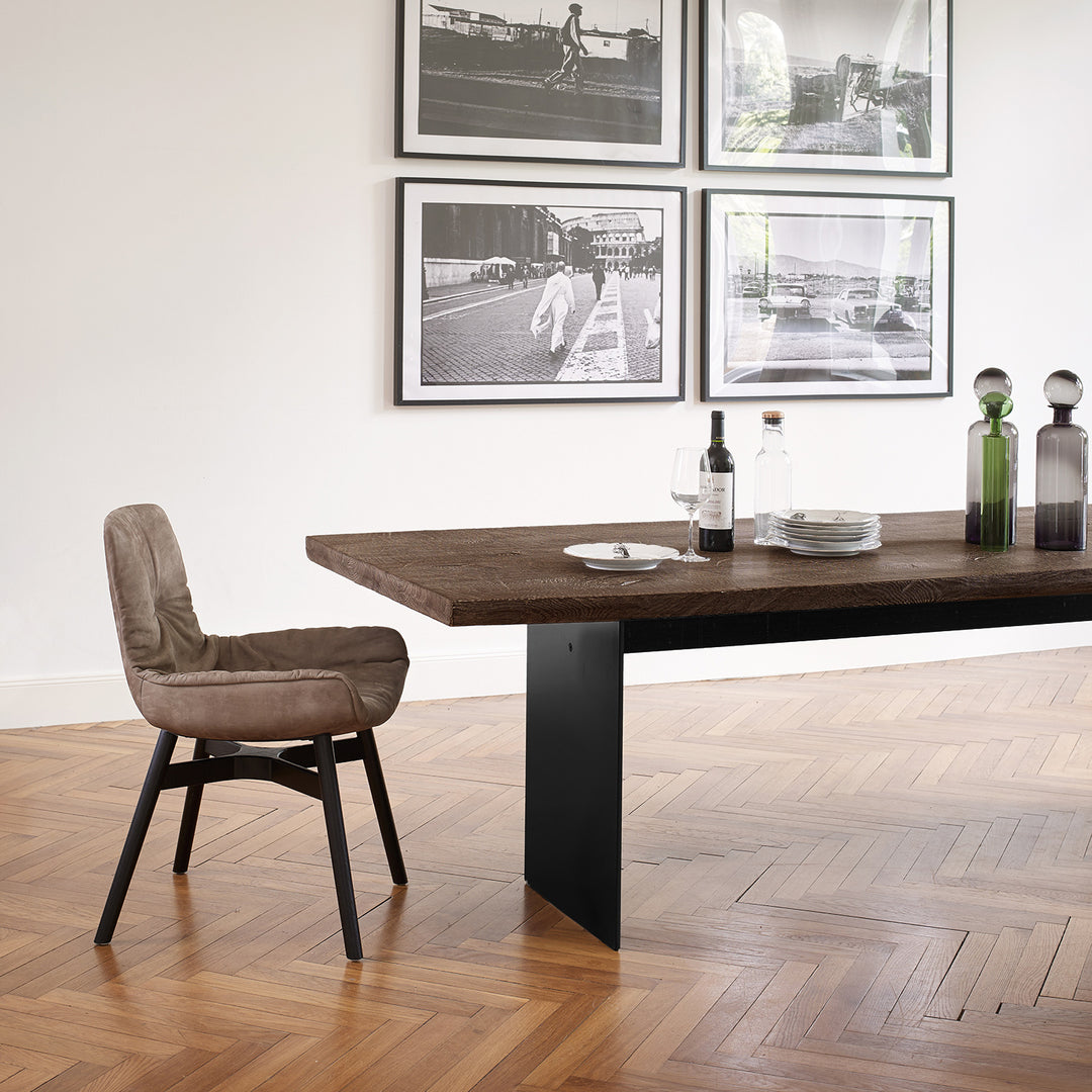 janua | sk 04 komposit table | charburned washed oak bronze shade + black base 260x100cm