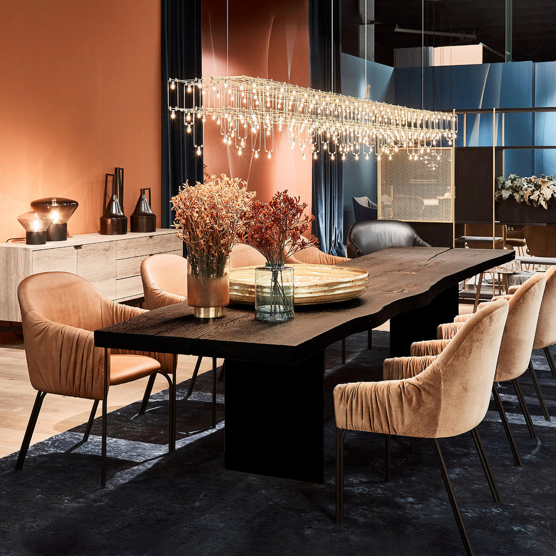 janua | sk 08 butterfly table | charburned washed oak shade bronze + black base 300x110cm