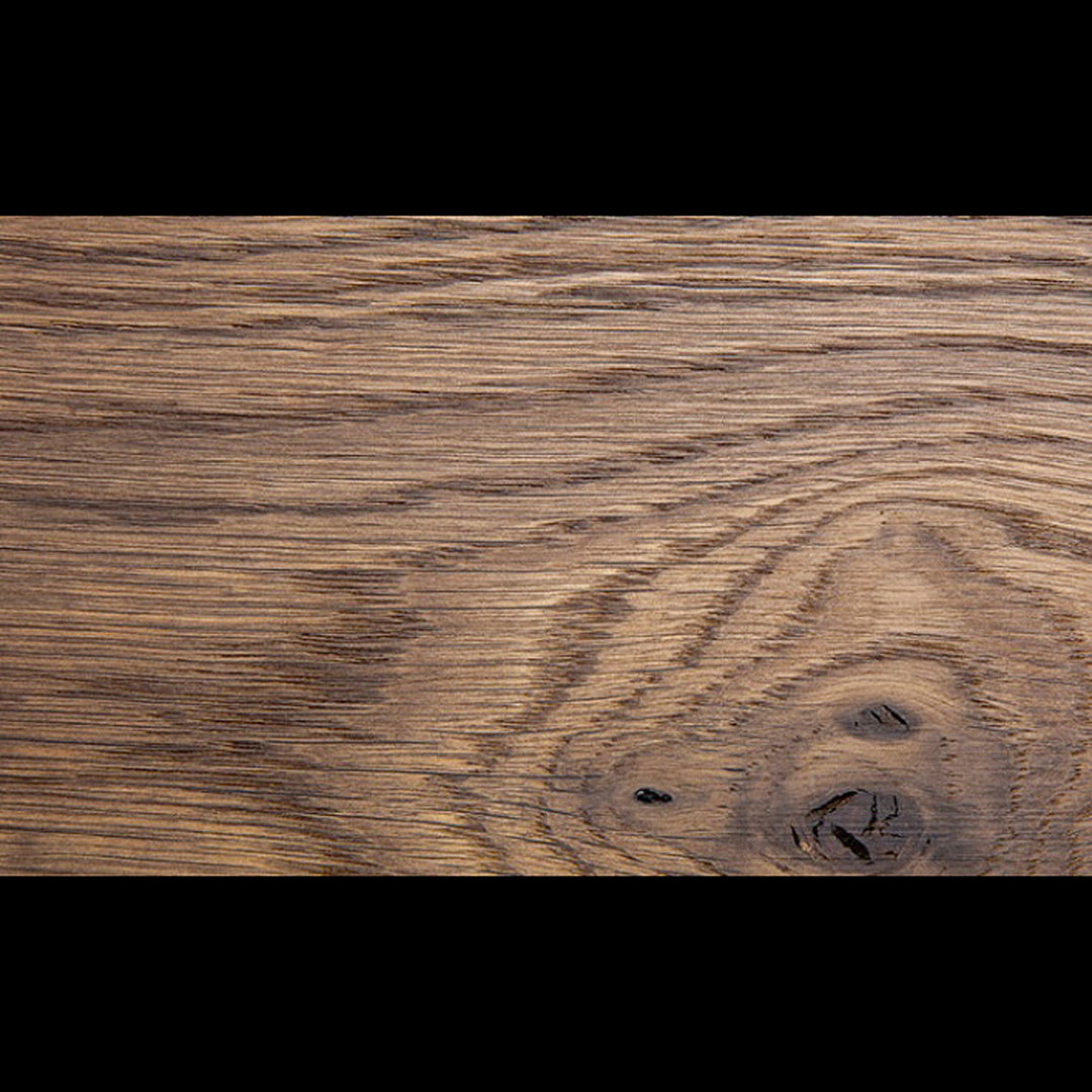 janua | bc 10 basket console table | smoked oak + brass base