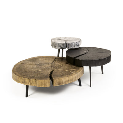janua | bc 05 stomp table | 90-100cm | charburned oak shade brown + 9005 black frame