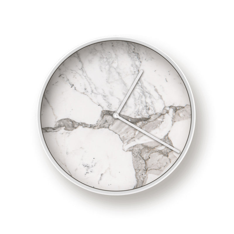 janua | mj 01 wall clock | calacatta veneto marble