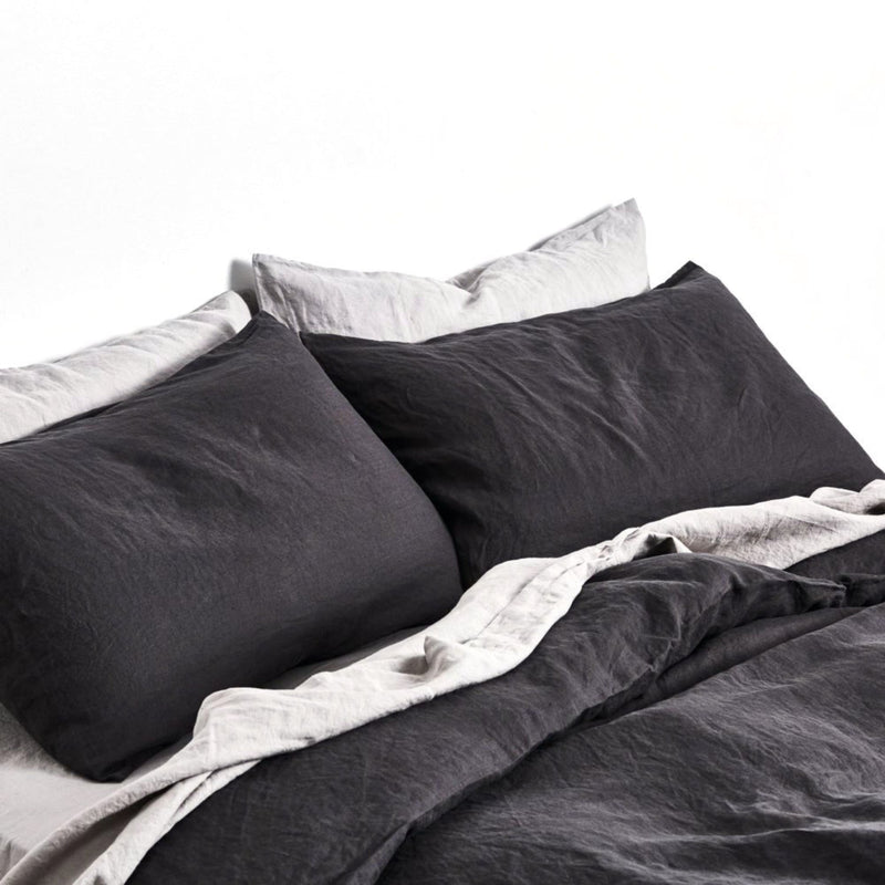 in bed | linen duvet cover | queen | kohl - LC