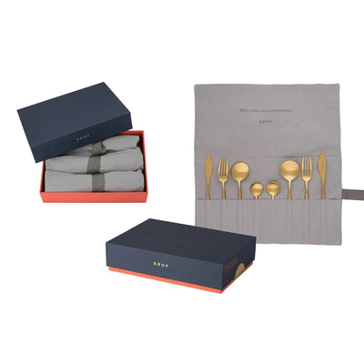krof | collection no.1 | 24 piece cutlery set | brushed silver
