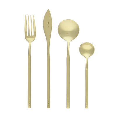 krof | collection no.1 | 24 piece cutlery set | champagne gold
