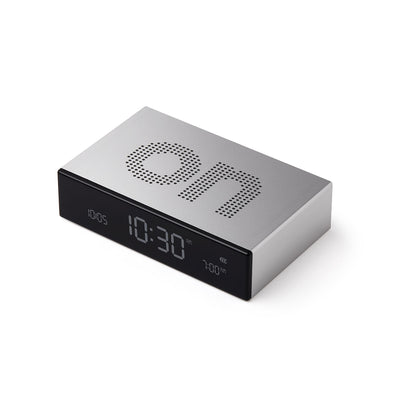 lexon | flip premium reversible LCD alarm clock | gun metal