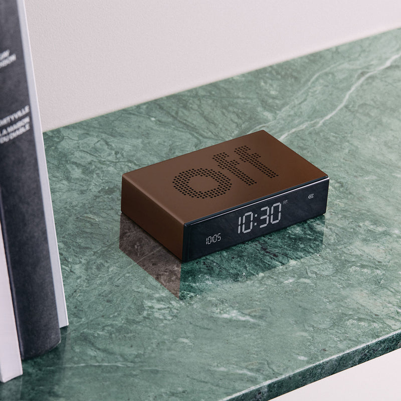 lexon | flip premium reversible LCD alarm clock | bronze