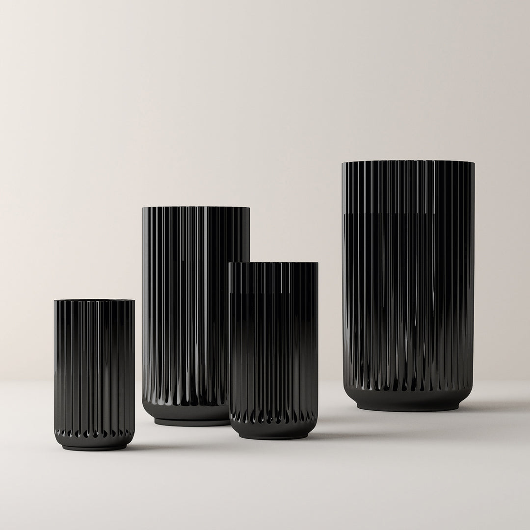 lyngby | porcelain vase 15cm | black - LC