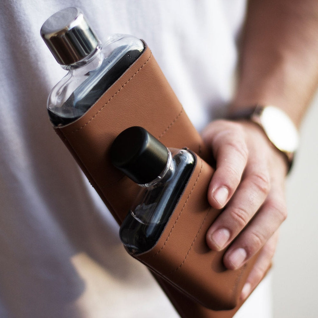 memobottle | sleeve slim leather | tan - LC
