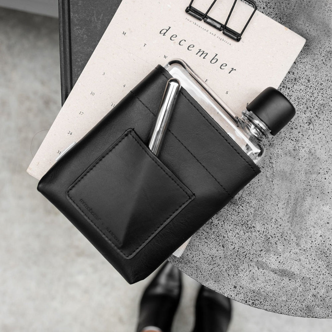 memobottle | sleeve A6 leather | black - LC