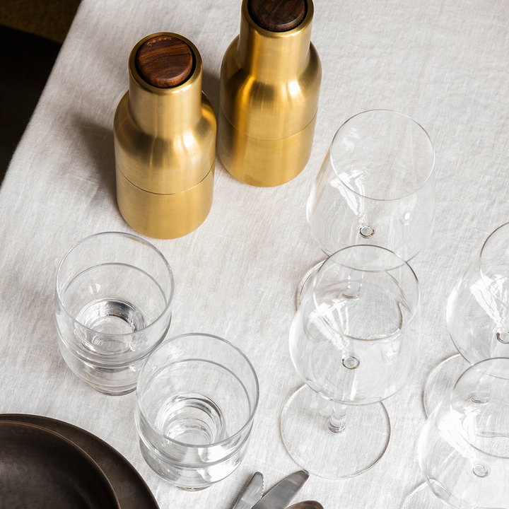 audo copenhagen (menu) | bottle grinder set | brushed brass + walnut lid