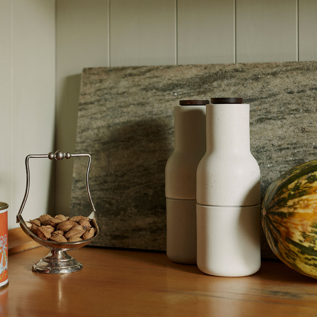 audo copenhagen (menu) | bottle grinder set | ceramic + walnut lid