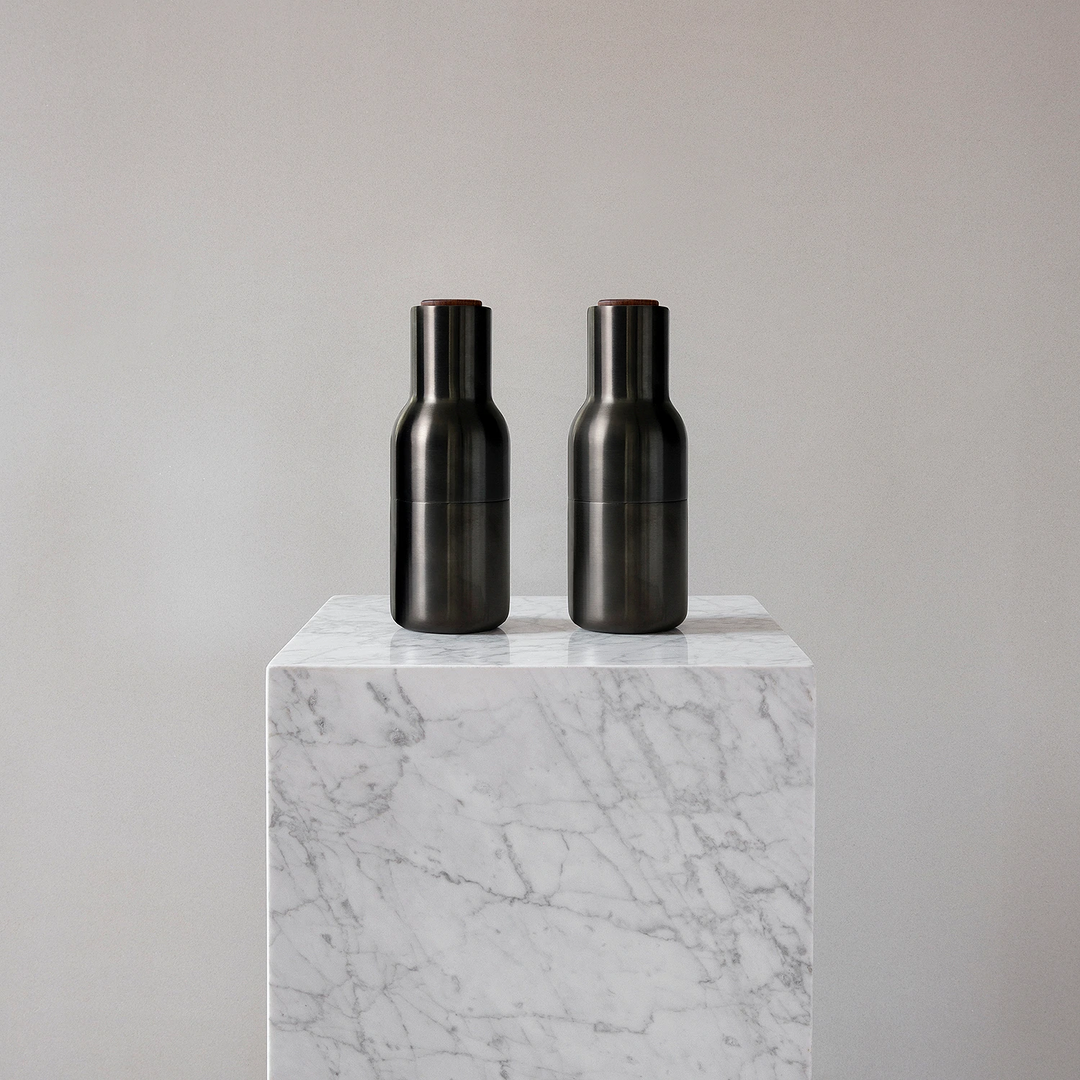 audo copenhagen (menu) | bottle grinder set | bronzed brass + walnut lid