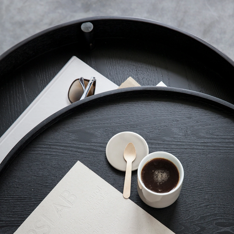 audo copenhagen (menu) | turning coffee table | black ash + brass
