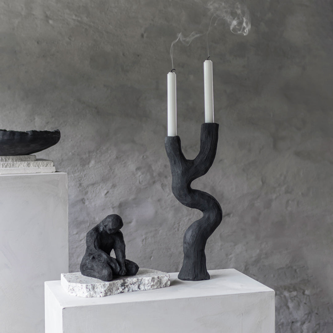 mette ditmer | art piece | candle holder | black