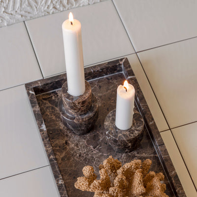 mette ditmer | marble candle holder | small brown