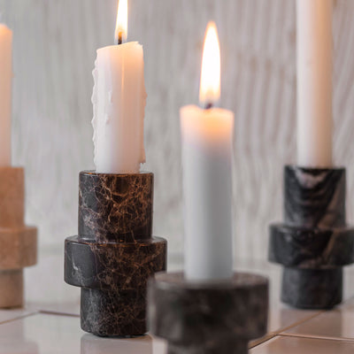mette ditmer | marble candle holder | large brown