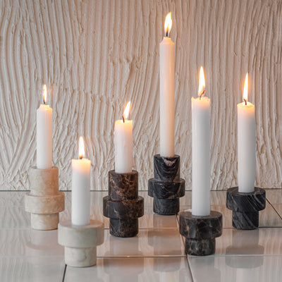 mette ditmer | marble candle holder | large brown