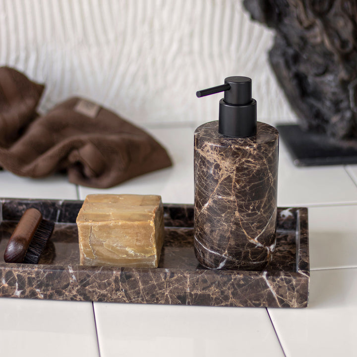 mette ditmer | marble soap dispenser | tall brown - DC