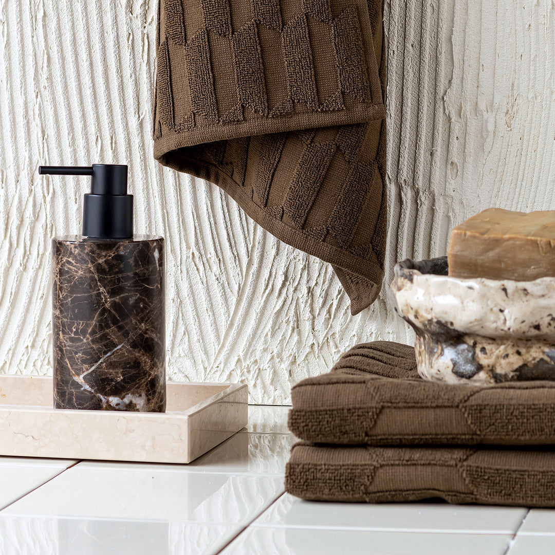 mette ditmer | marble soap dispenser | tall brown - DC
