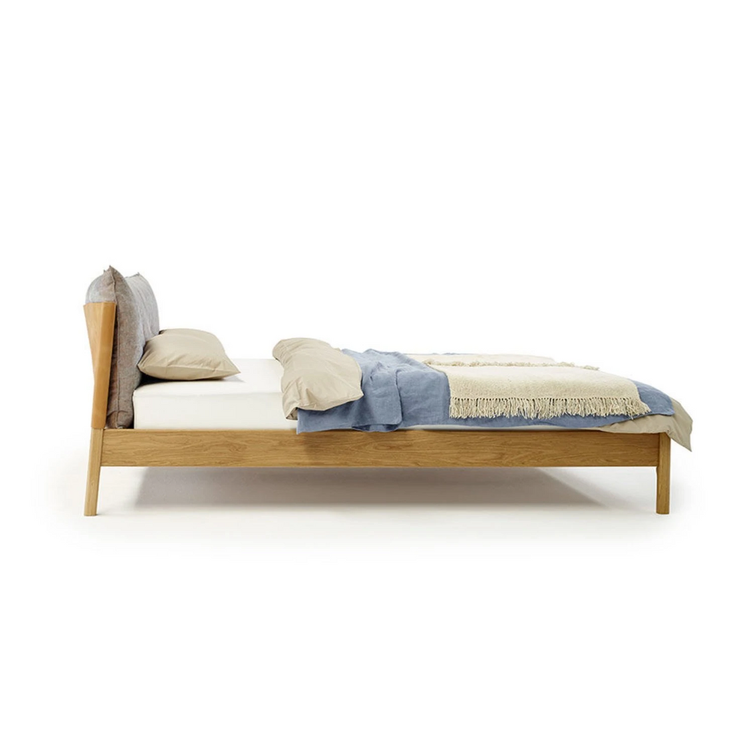 moeller design | LIV king bed | oak + whisky leather
