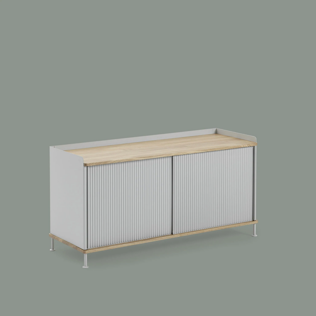 muuto | enfold sideboard low | grey + oiled oak