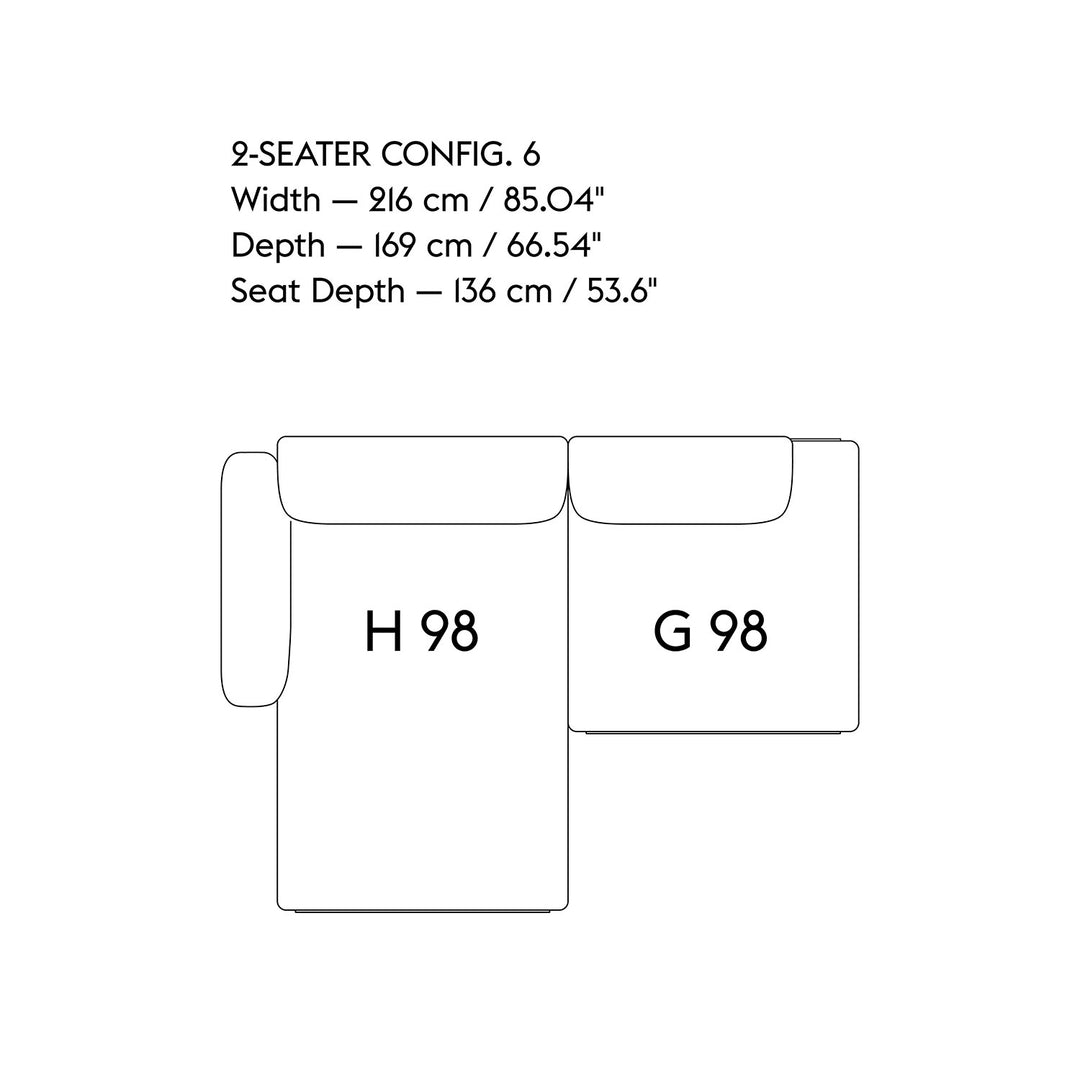 muuto | in situ modular sofa | 2 seater config 6 | ocean 32