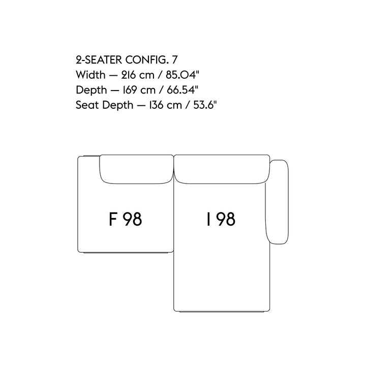 muuto | in situ modular sofa | 2 seater config 7 | ocean 32