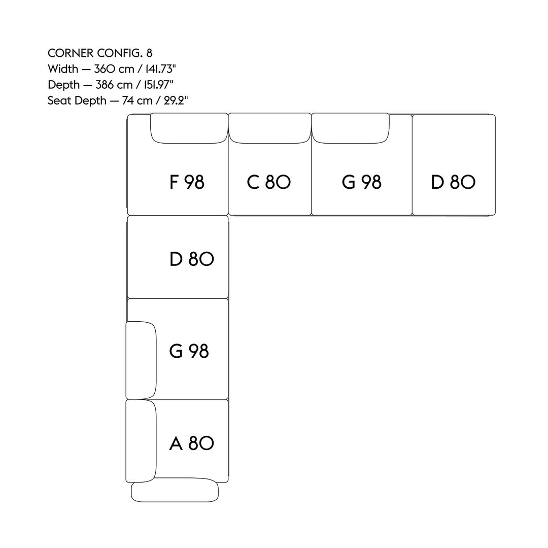 muuto | in situ modular sofa | corner config 8 | ocean 80 ~ DC