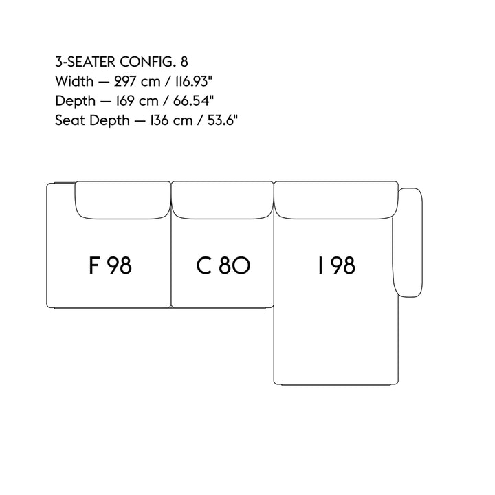 muuto | in situ modular sofa | 3 seater config 8 | easy leather cognac