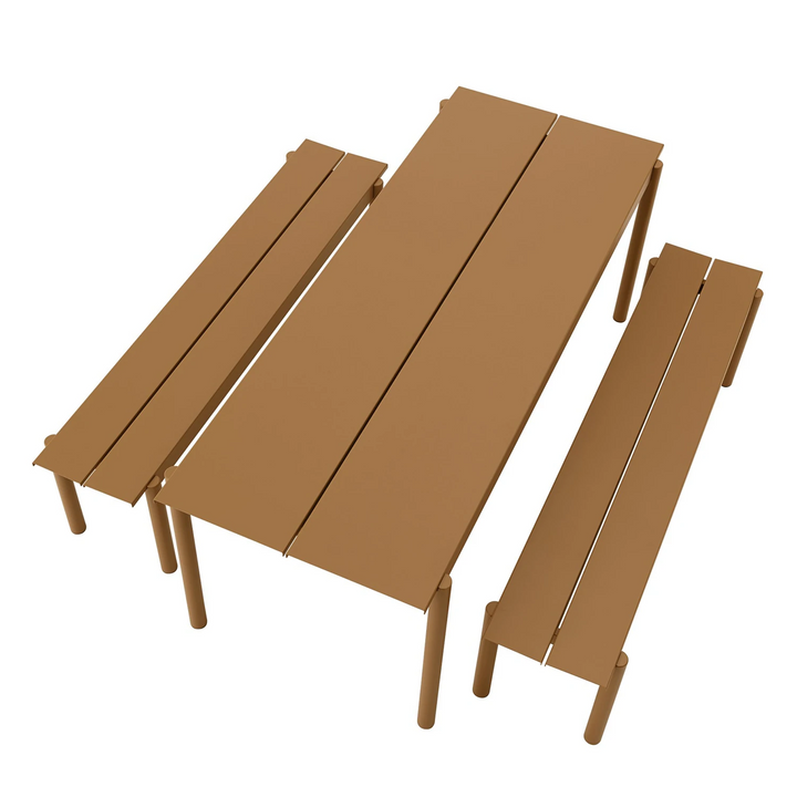 muuto | linear steel table | burnt orange 200x75cm
