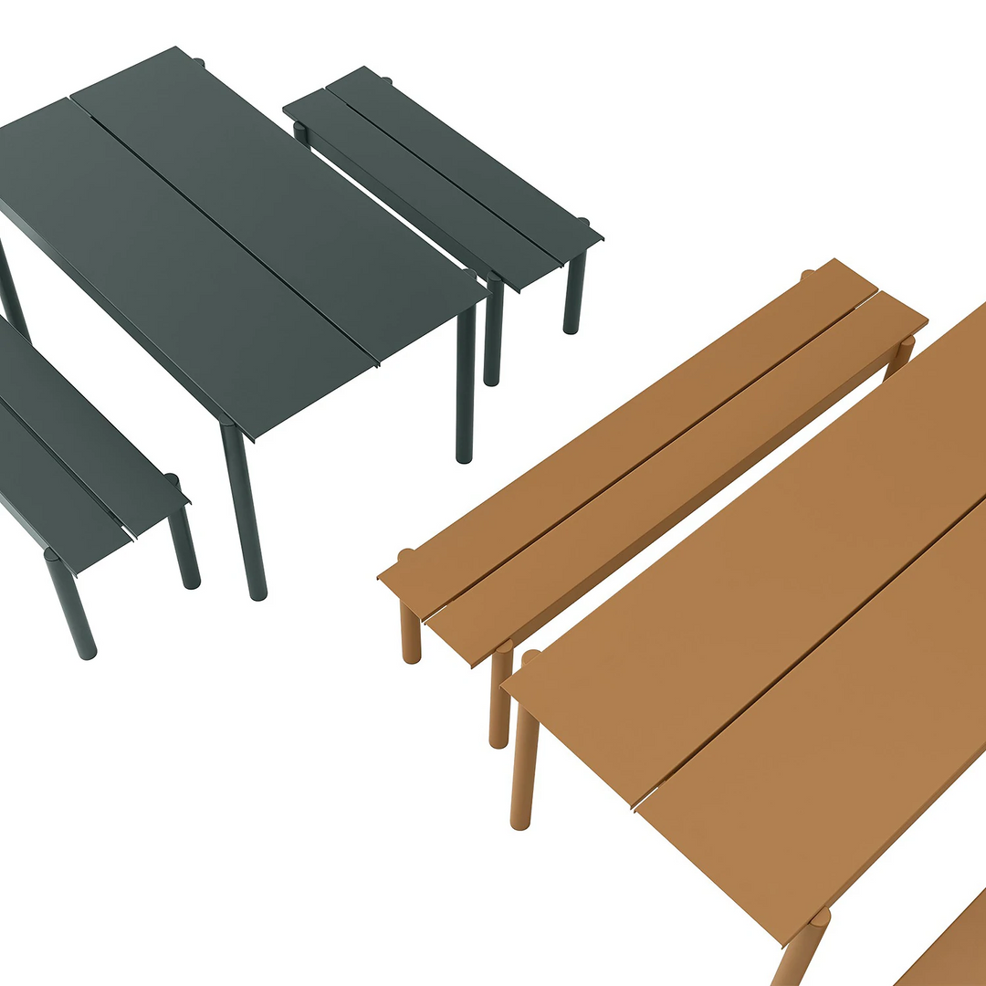muuto | linear steel table | burnt orange 140x75cm